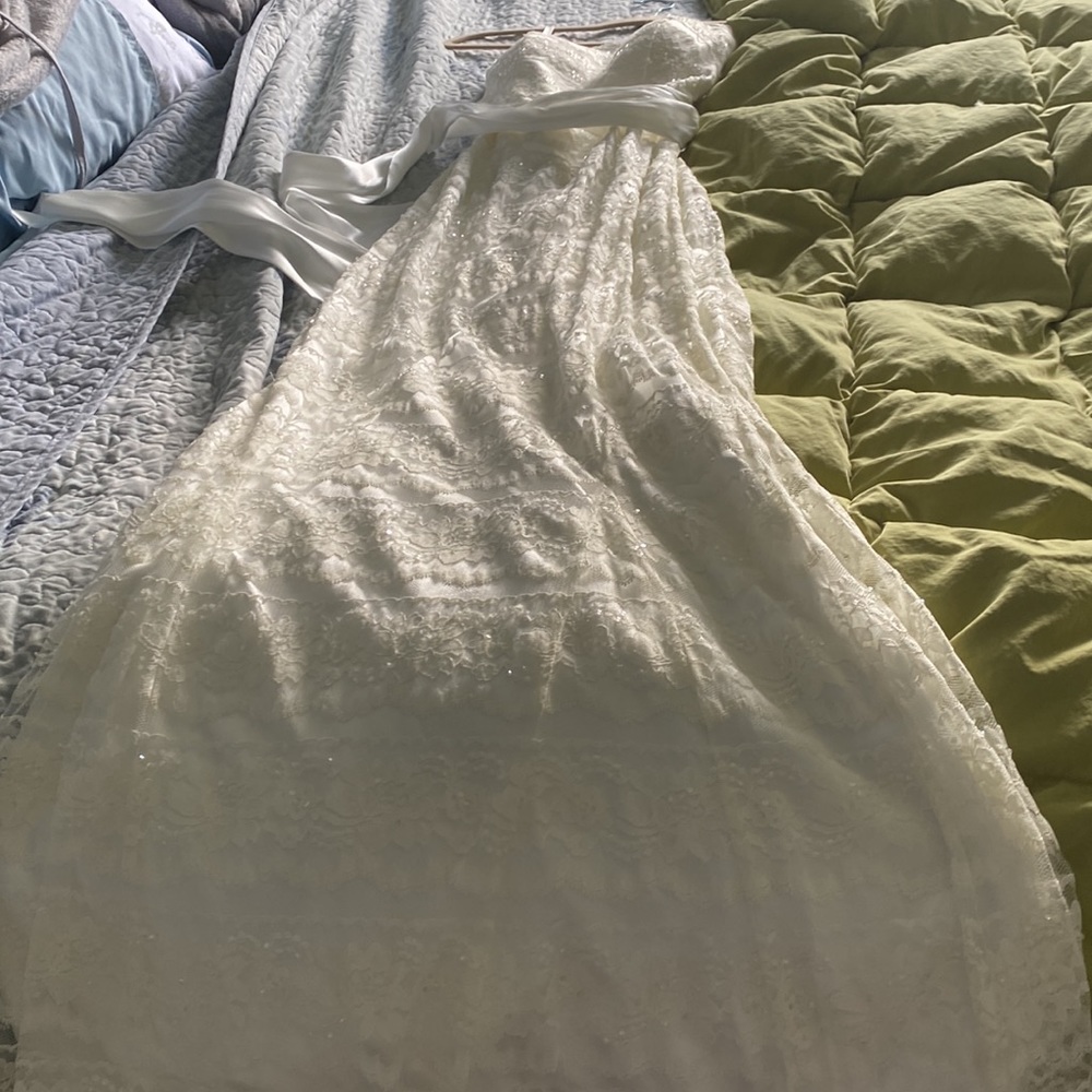 Lovely Davids Bridal lace gown with sequins [Ivory] - Picture 10 of 12